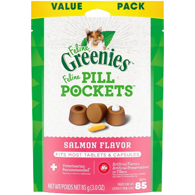 Greenies Feline Pill Pockets Salmon Flavor Cat Treats - 3oz | Target