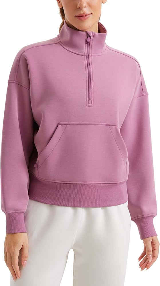CRZ YOGA SoftAura Half Zip Sweatshirt for Women Long Sleeve Pullover Workout Casual Funnel Neck T... | Amazon (US)