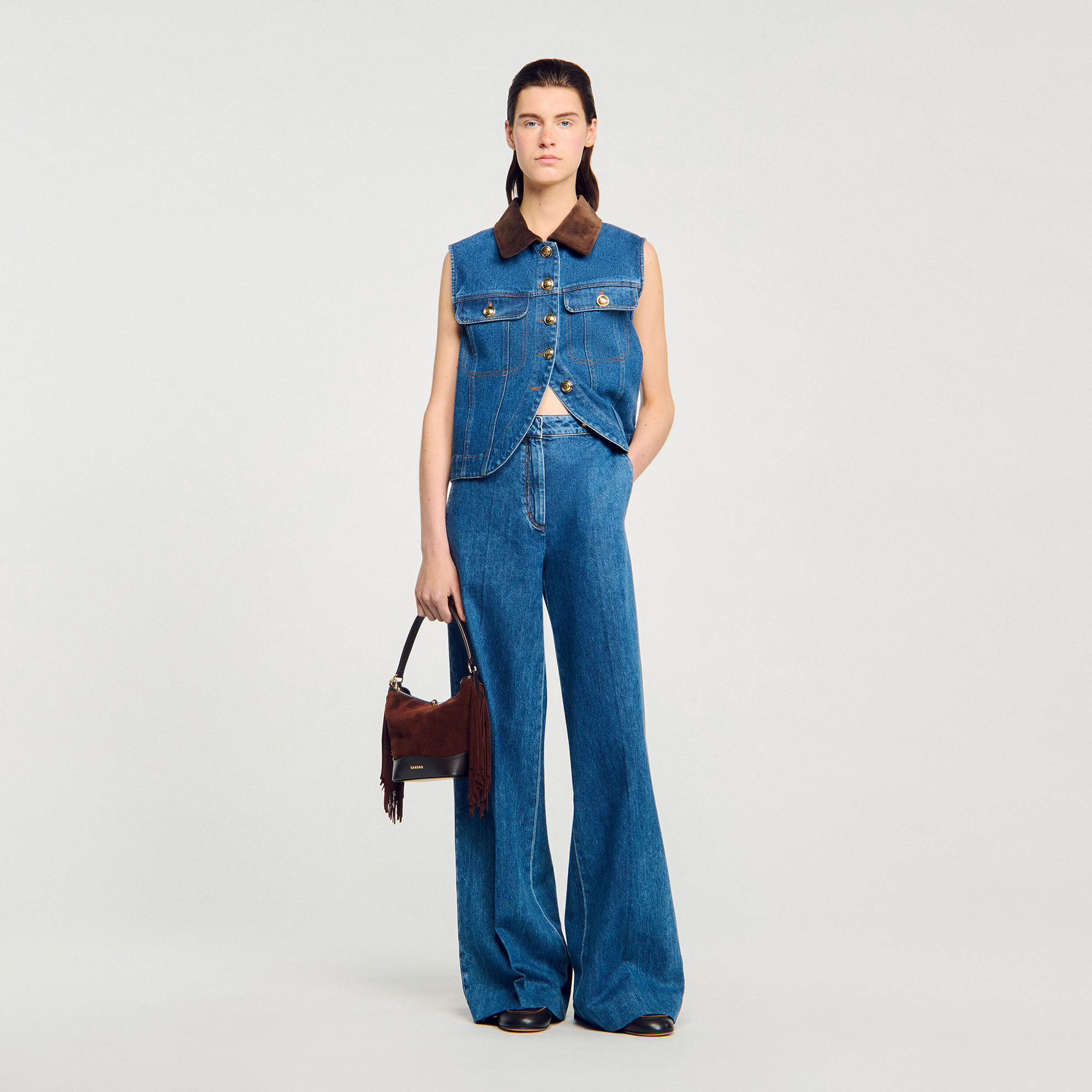 Mid-rise wide leg jeans | Sandro US | Sandro-Paris US
