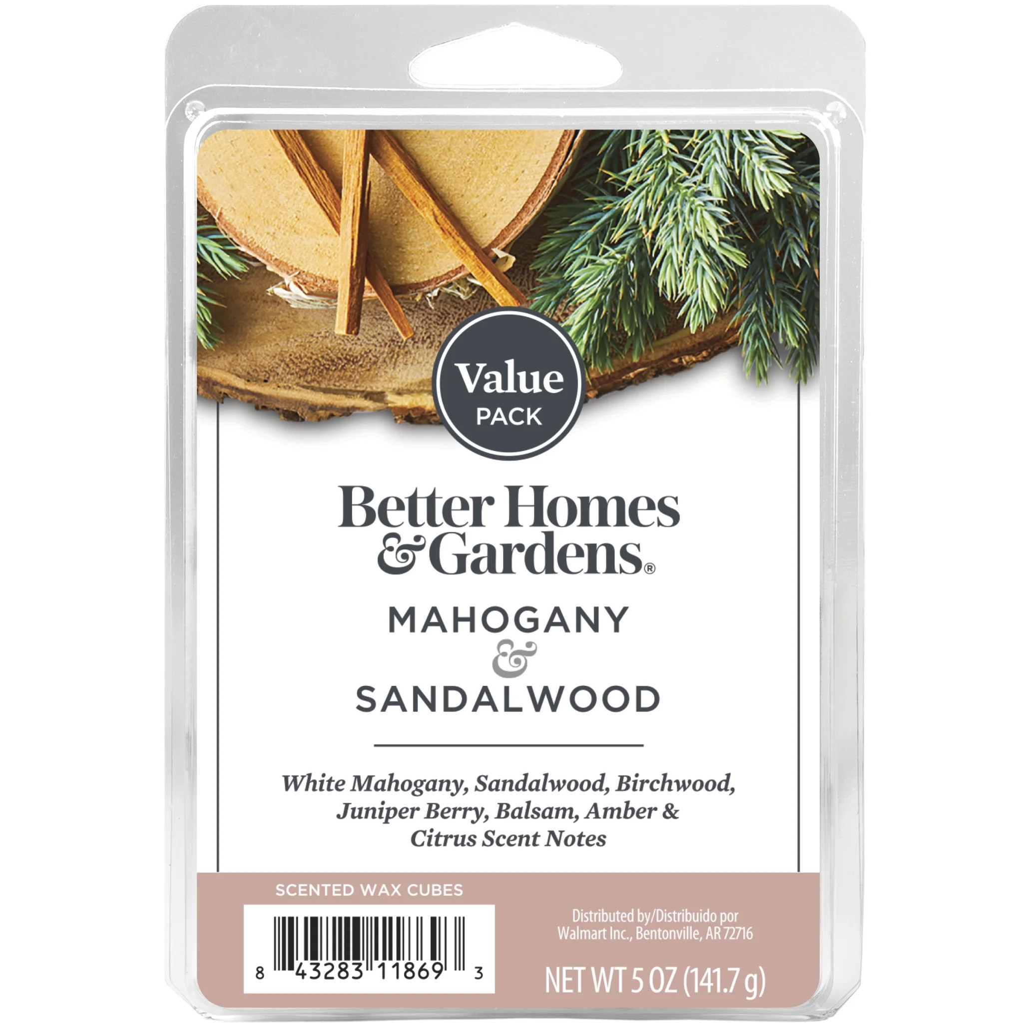 Mahogany & Sandalwood Scented Wax Melts, Better Homes & Gardens, 5 oz (Value Size) | Walmart (US)