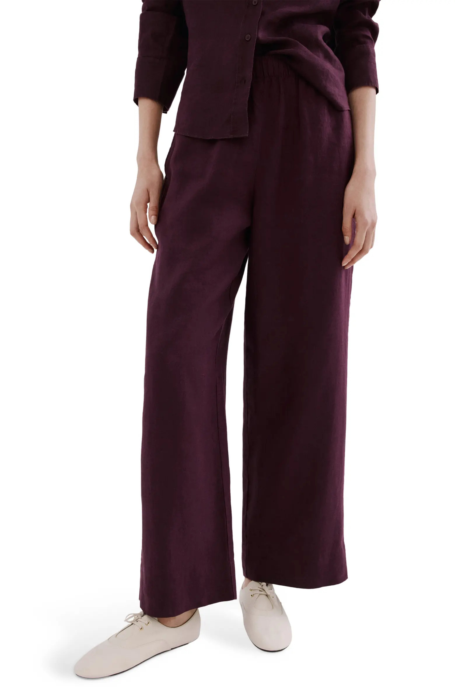 Straight Leg Linen Blend Pants | Nordstrom