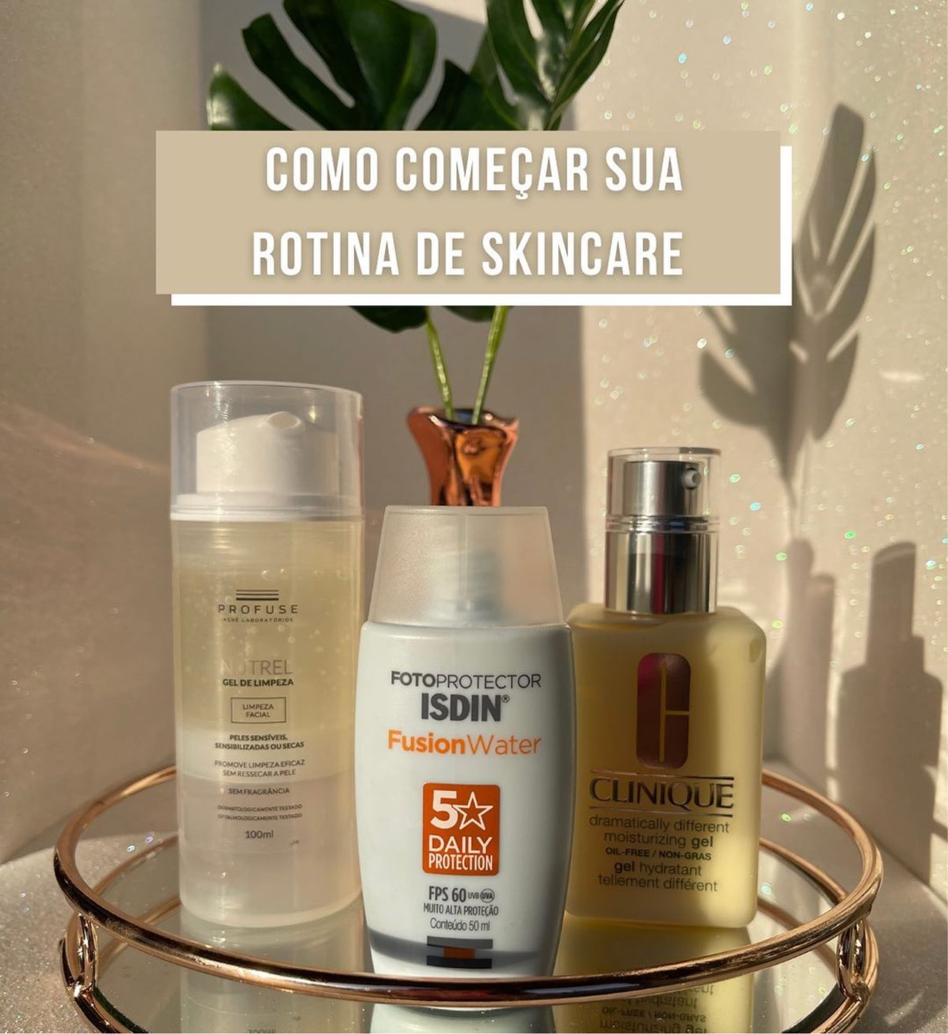 ✨ Rotina de skincare para iniciantes

👉🏻 Se engana quem acha que para começar uma rotina de cuidados com a pele necessita de milhares de produtos.

👉🏻 Basicamente, para iniciar sua rotina de skincare você só precisa de 3 passos: Limpeza, hidratação e proteção.

👉🏻 O primeiro passo é identificar o seu tipo de pele para depois conseguir escolher os produtos certos.

💜 Minha rotina é para pele sensível e irritada, e uso os seguintes produtos:

1) - NUTREL GEL DE LIMPEZA FACIAL: MUDOU A MINHA PELE REAL! É indicado para peles secas, sensíveis ou sensibilizadas. Possui em sua fórmula agentes suaves de limpeza, que respeitam o pH da pele e um complexo hidratante, que mantém e aumenta ainda a hidratação e proteção da pele. É hipoalergênico e livre de sabão, conservantes, parabenos, corantes e fragrância, minimizando o risco de alergia ou irritação.

2) - ISDIN FUSION WATER: Só tenho uma palavra para esse protetor: PERFEITO! Tem textura ultraleve é de rápida absorção, controla a oleosidade da pele sem deixar resíduos e proporciona um efeito matificante. A fórmula mais avançada de Fusion Water, com mais ácido hialurônico, garante uma hidratação por até 12 horas e reduz a perda de água por evaporação transepidérmica por 8 horas.

3) - CLINIQUE ID (Dramatically Different Oil-Control): Não vivo sem! Existem outras opções mais baratas no mercado, mas sem dúvidas, esse foi o que melhor adaptou na minha pele. Gel hidratante facial para peles mistas ou oleosas. Ele regula a produção de sebo e ilumina na medida certa, além de oferecer sensação prolongada de conforto e bem-estar.

#LTKbeauty #LTKbrasil