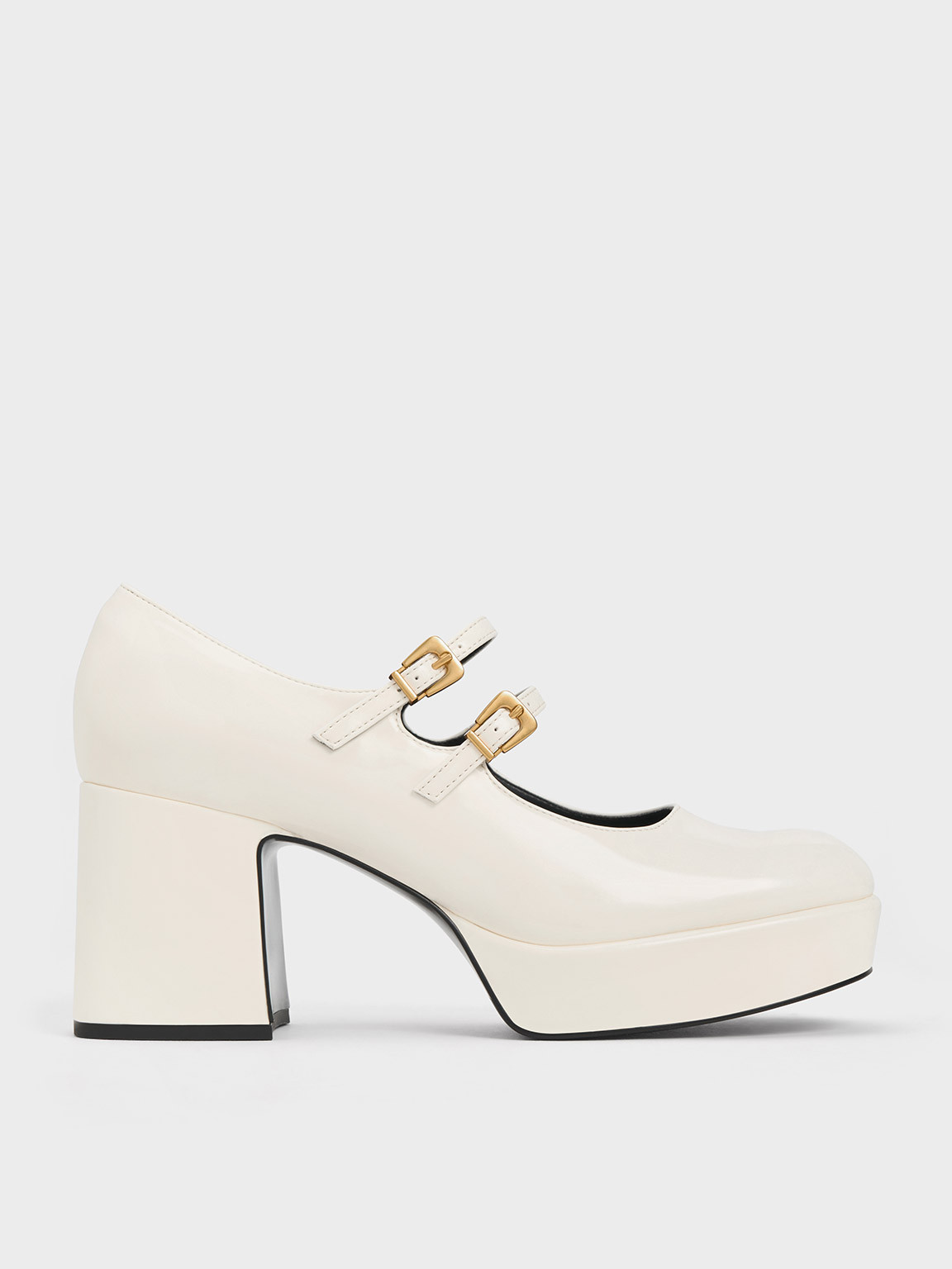 Block Heel Mary Janes
    
         - Chalk | Charles & Keith US