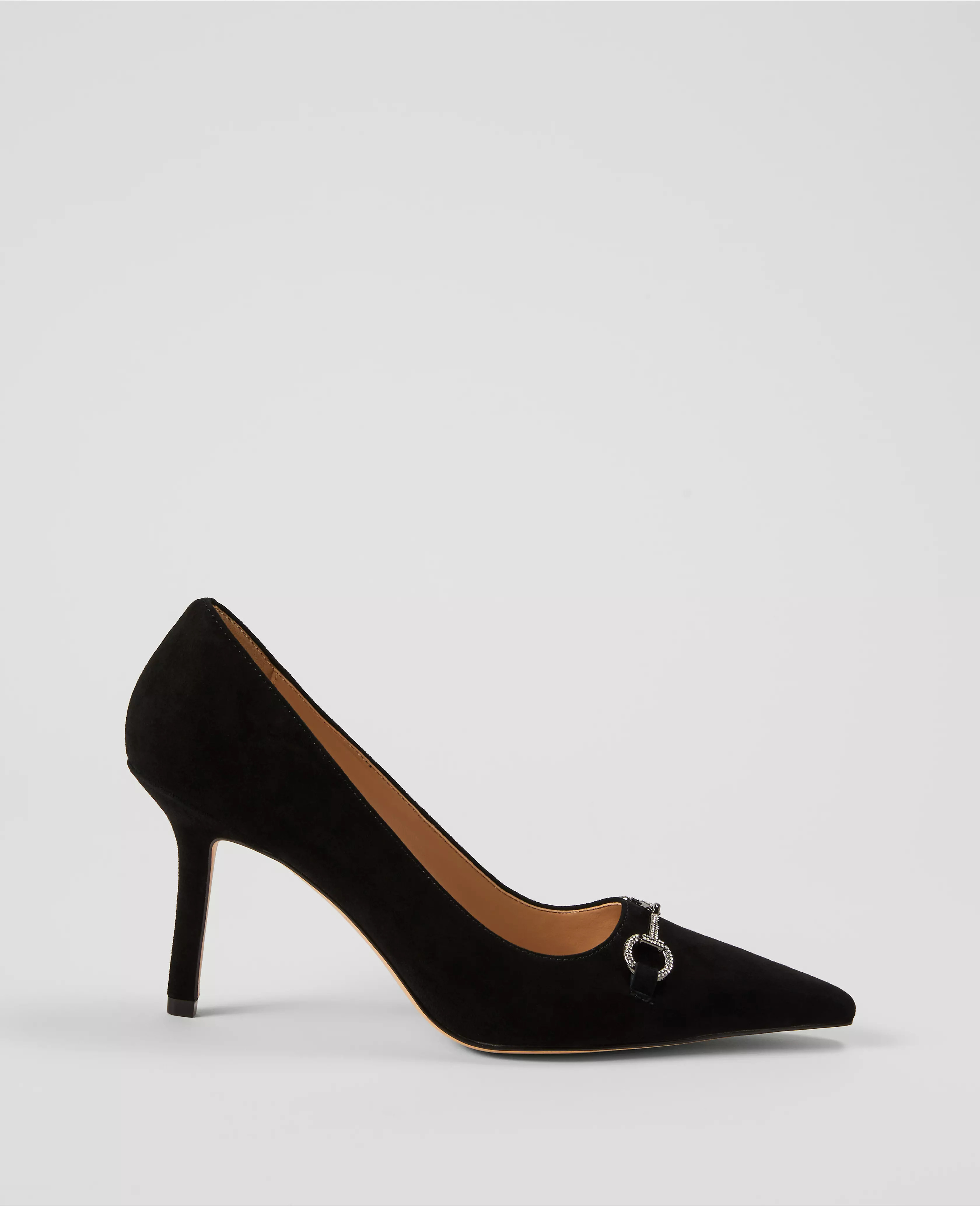 Crystal Chainbit Nip Toe Suede Pump | Ann Taylor (US)