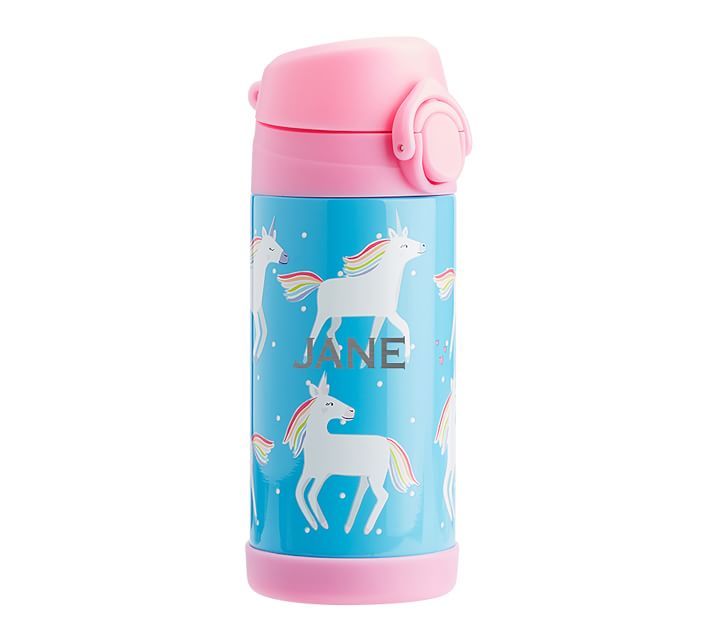 Mackenzie Aqua Unicorn Parade Water Bottles | Pottery Barn Kids