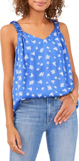 Vince Camuto Floral Ruched Strap Tank | Nordstrom | Nordstrom