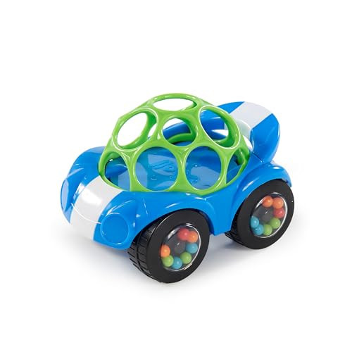 Bright Starts Oball Easy Grasp Rattle & Roll Toy Sports Car BPA-Free Infant Crawling Toy, 1 Pack, Age 3 Months and up, Blue/Green | Amazon (US)