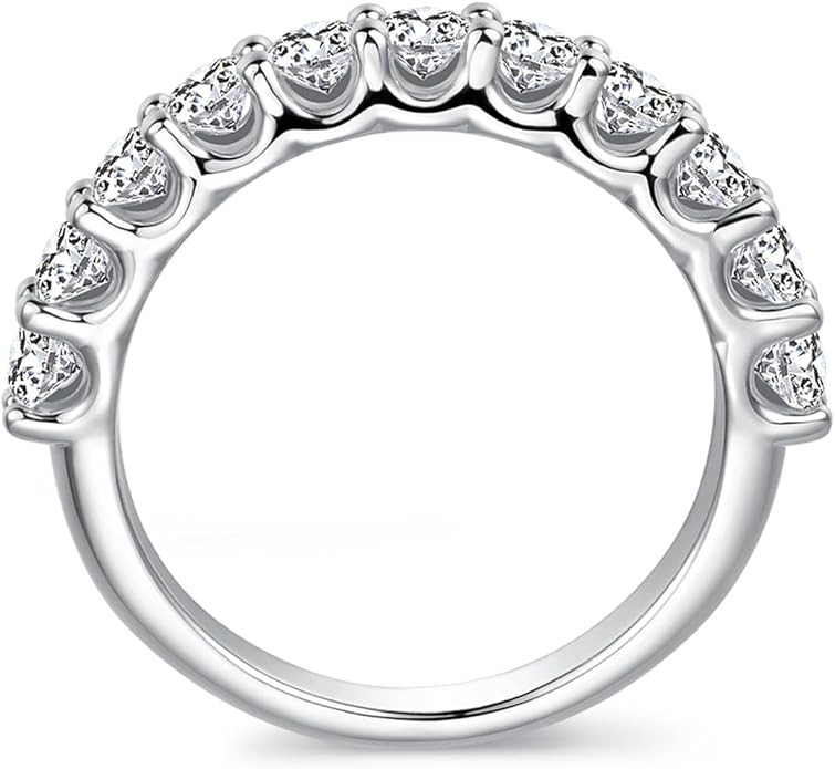 3mm Moissanite Wedding Bands for Women, Moissanite Rings for Women, Moissanite Eternity Band Ring... | Amazon (US)