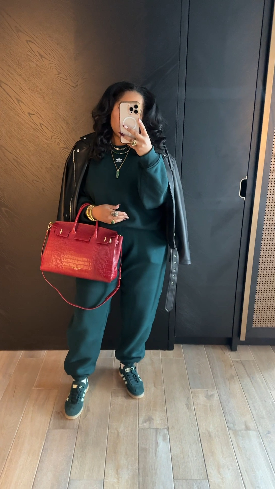 Cute Holiday Travel Fit ❤️💚
Wearing a size XL in pants and Large in top. Could have sized down in sweatshirt to medium. 

#LTKGiftGuide #LTKCyberWeek #LTKHoliday