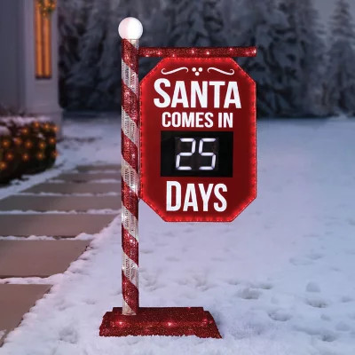 Member's Mark 5' Pre-Lit Santa Countdown Sign | Sam's Club