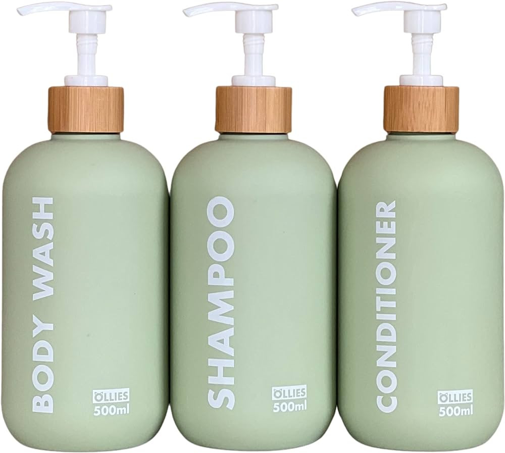 Shampoo and Conditioner Dispenser, Shower Soap Dispenser for Bathroom-Set of 3 with Permanent Sty... | Amazon (US)