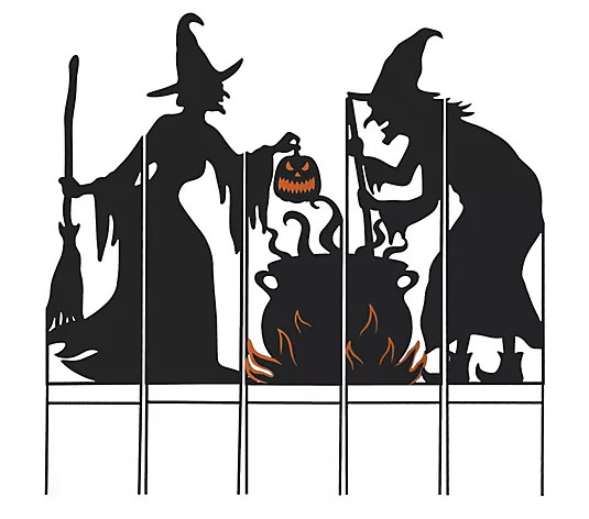 Glitzhome Witches and Cauldron Halloween Yard S take Set - QVC.com | QVC