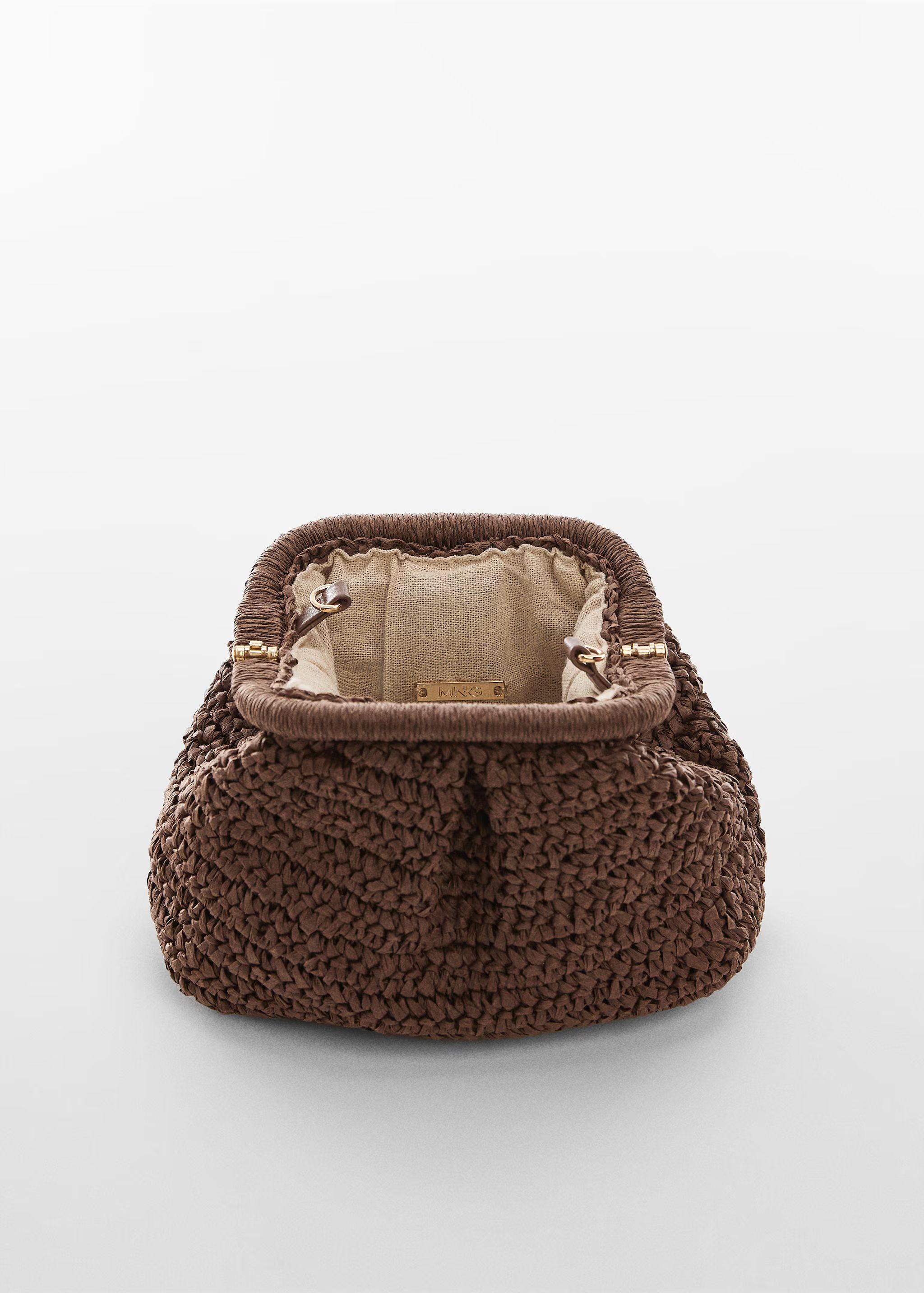 Rattan clutch bag - Woman | MANGO United Kingdom | MANGO (UK)