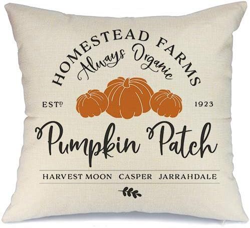 GEEORY Fall Decor Pillow Cover 18x18 inch Pumpkin Patch Throw Pillow for Fall Farmhouse Fall Deco... | Amazon (US)