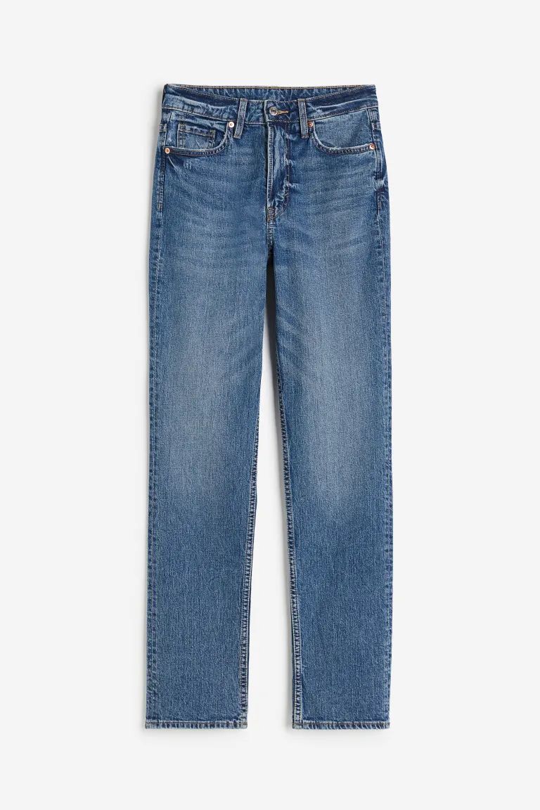 Slim Straight High Jeans - Denimblau - Ladies | H&M DE | H&M (DE, AT, CH, NL, FI)