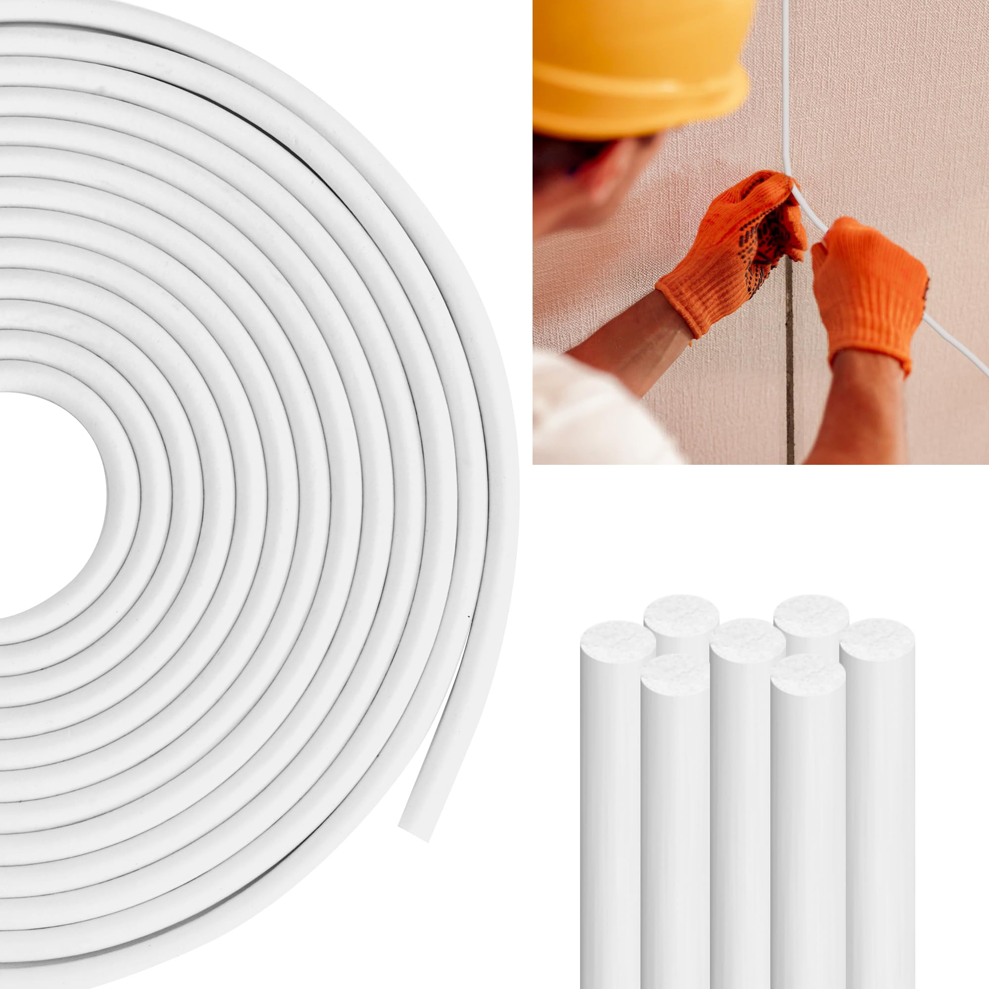 Backer Rod 1/4 Inch,White Backer Rod Caulk Saver for Gaps and Joint Concrete Filling,16.4Ft Concr... | Amazon (US)