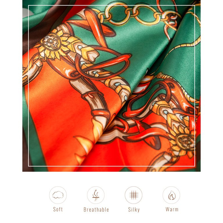 4 Pack 35" Large Silk Scarf Satin Square Head Scarves Silk Like Neck Scarf Hair Sleeping Wraps Li... | Walmart (US)