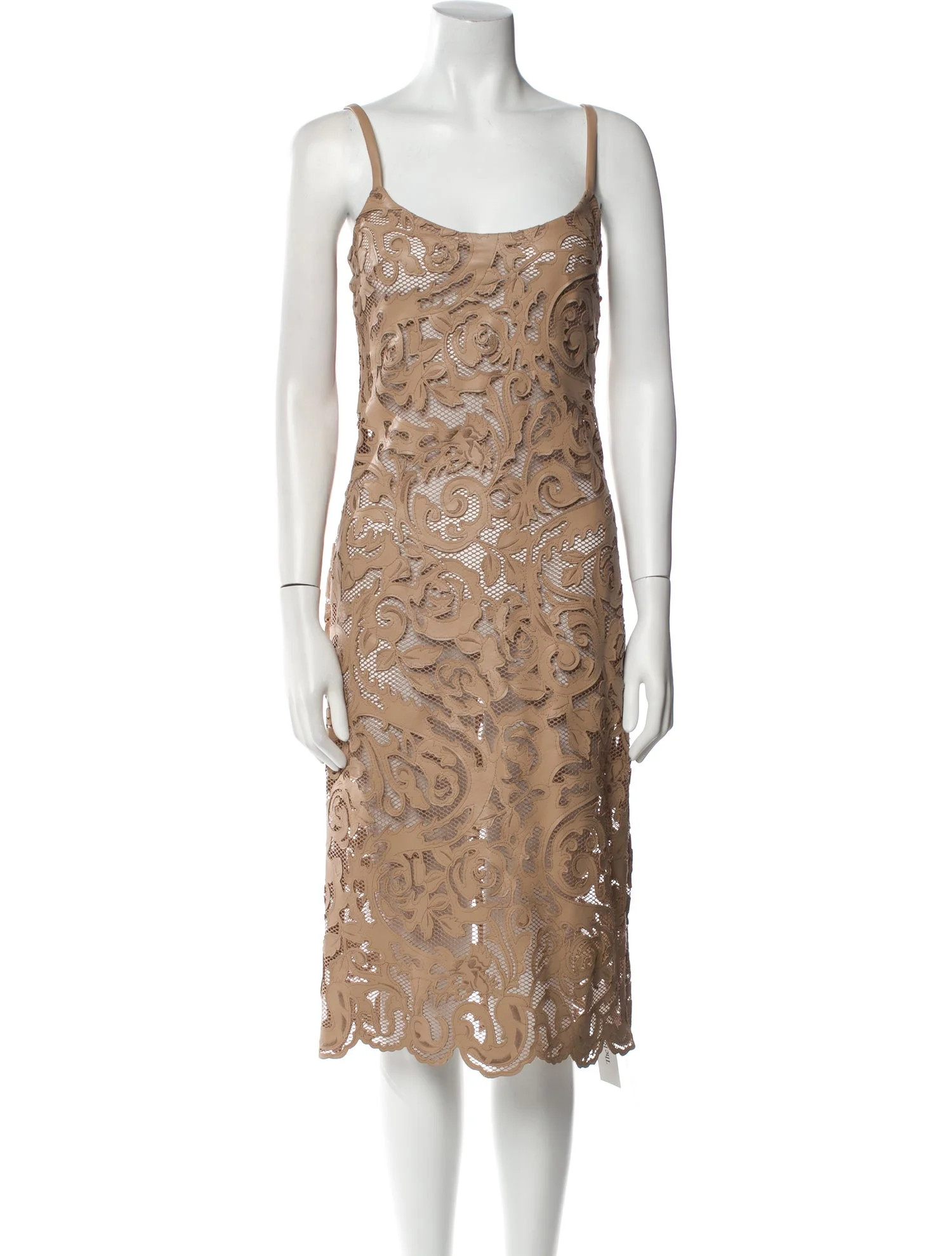 L'Agence Lace Pattern Midi Length Dress - Neutrals Dresses, Clothing - WL3169433 | The RealReal | The RealReal
