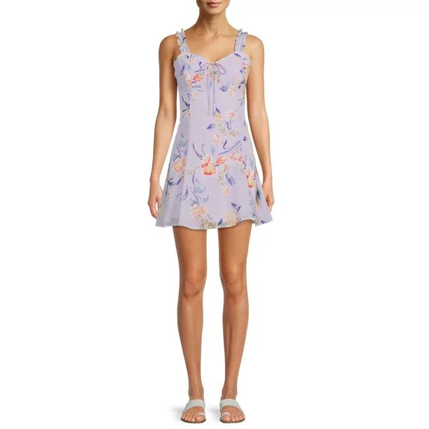 Sunset & Sixth Juniors' Floral Printed Mini Dress | Walmart (US)