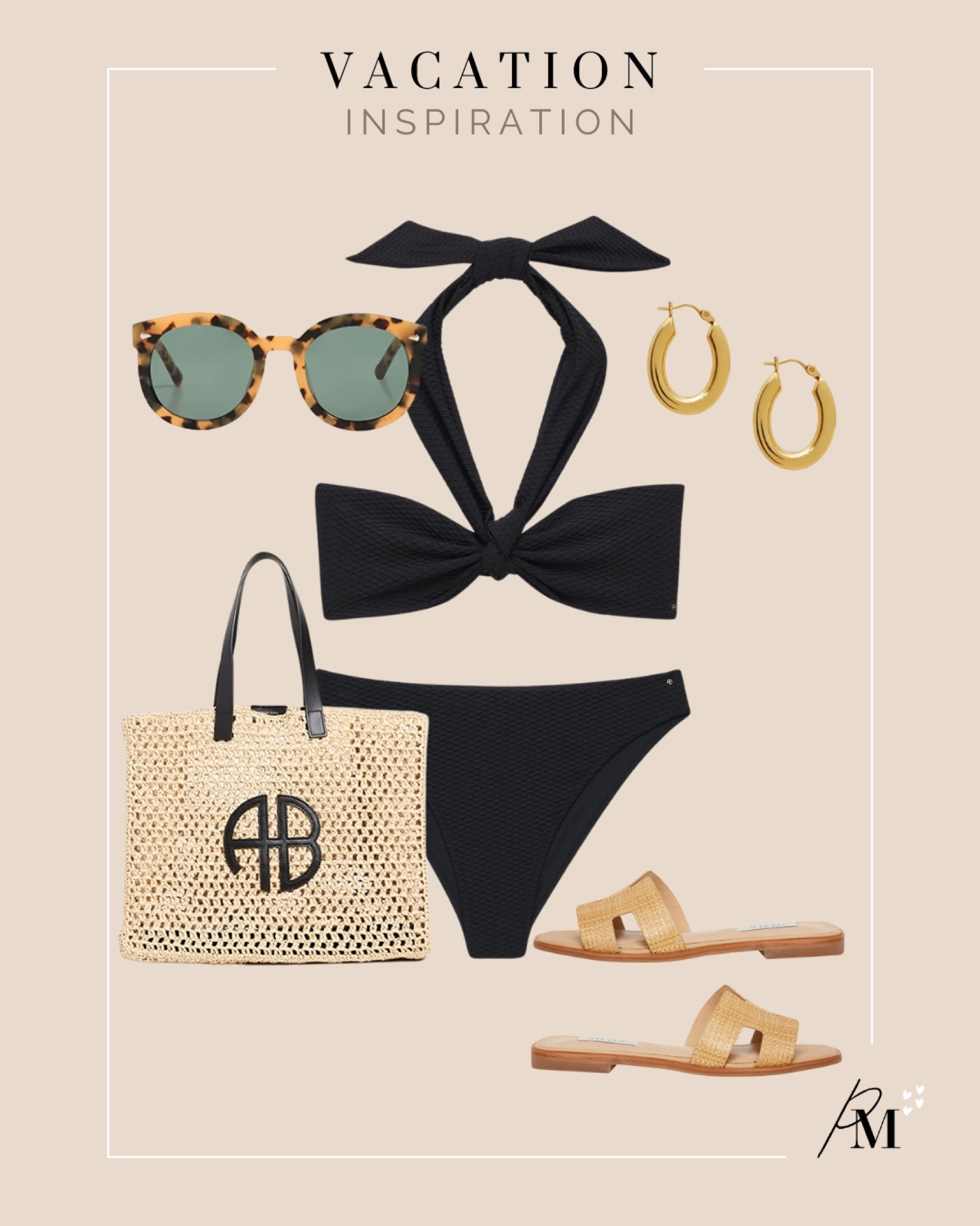 anine bing bikini
anine bing rio tote bag 
steve madden raffia sandal
karen walker sunglasses 

#LTKswim #LTKstyletip #LTKSeasonal