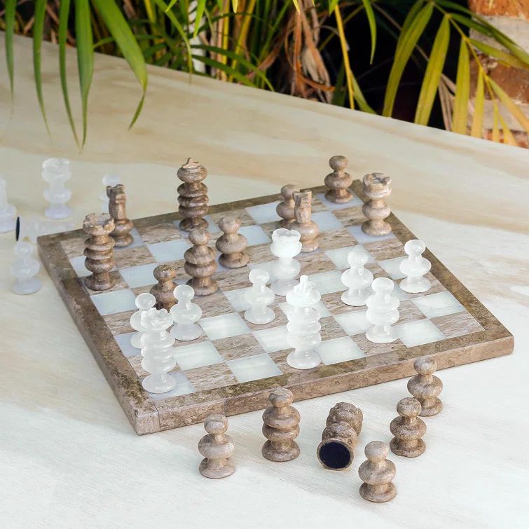 Handmade Saunemin Brown Chess Board Game | Wayfair North America