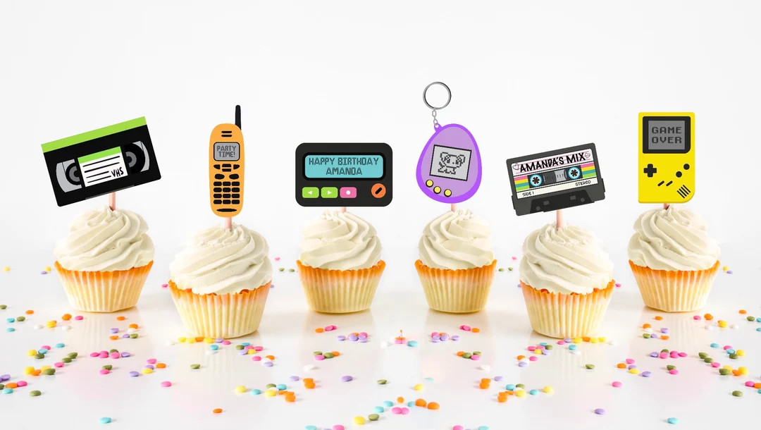 PERSONALIZED 90s Party Cupcake Toppers - Set of 12. | Etsy (US)