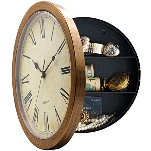 MAGHO 10 Inch Plastic Wall Clock with Hidden Compartment, Wall Clock Diversion Safe with Secret Inte | Amazon (US)