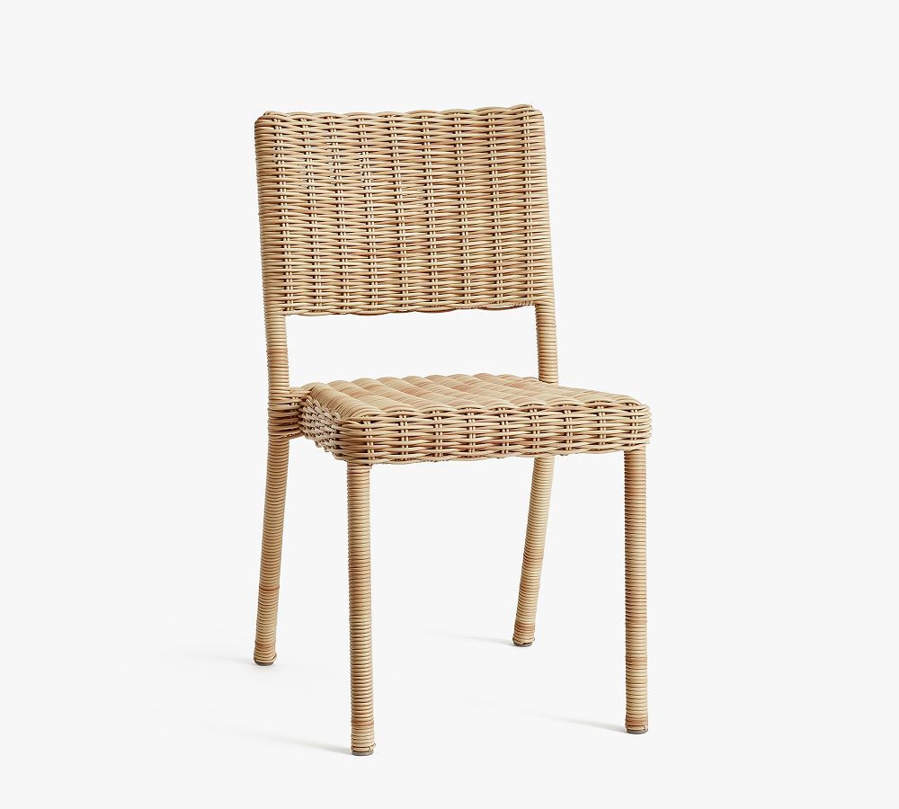 Huntington Wicker Stacking Outdoor Dining Chair | Pottery Barn (US)