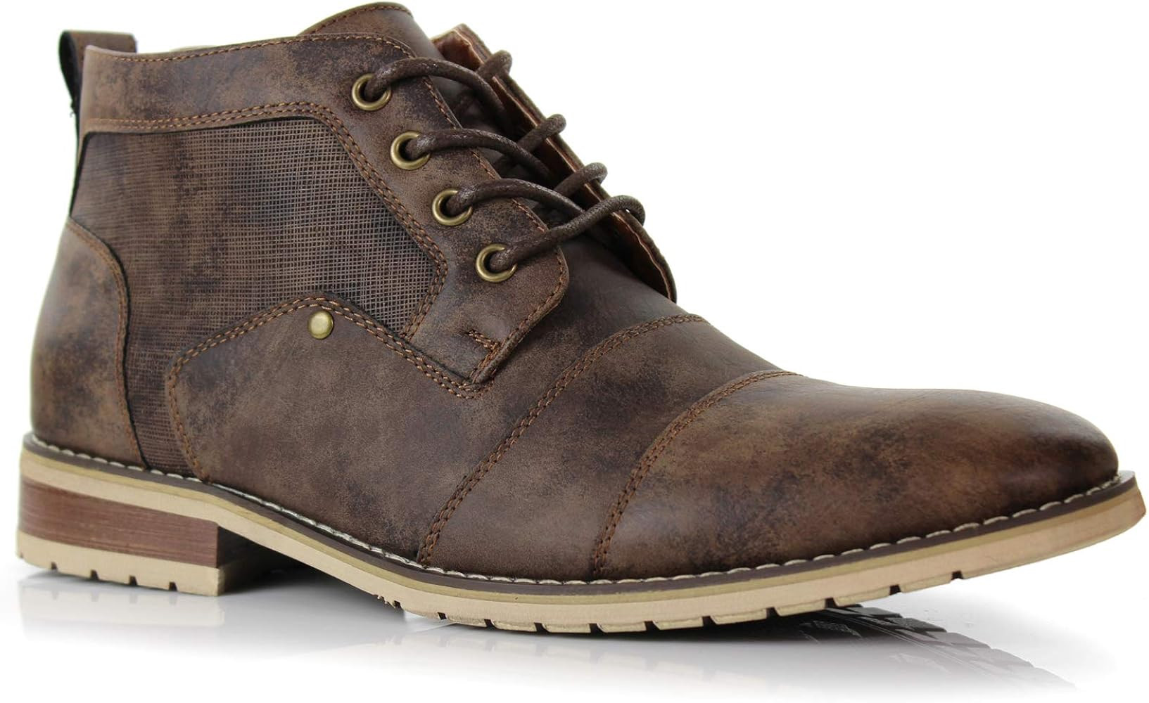 Ferro Aldo Blaine MFA806035 Mens Casual Brogue Mid-Top Lace-Up and Zipper Boots | Amazon (US)