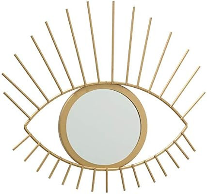 WHW Whole House Worlds Iconic Gold Eye Mirror, Metal Framed, Antique Gilt Finish, 12.25 Inches | Amazon (US)