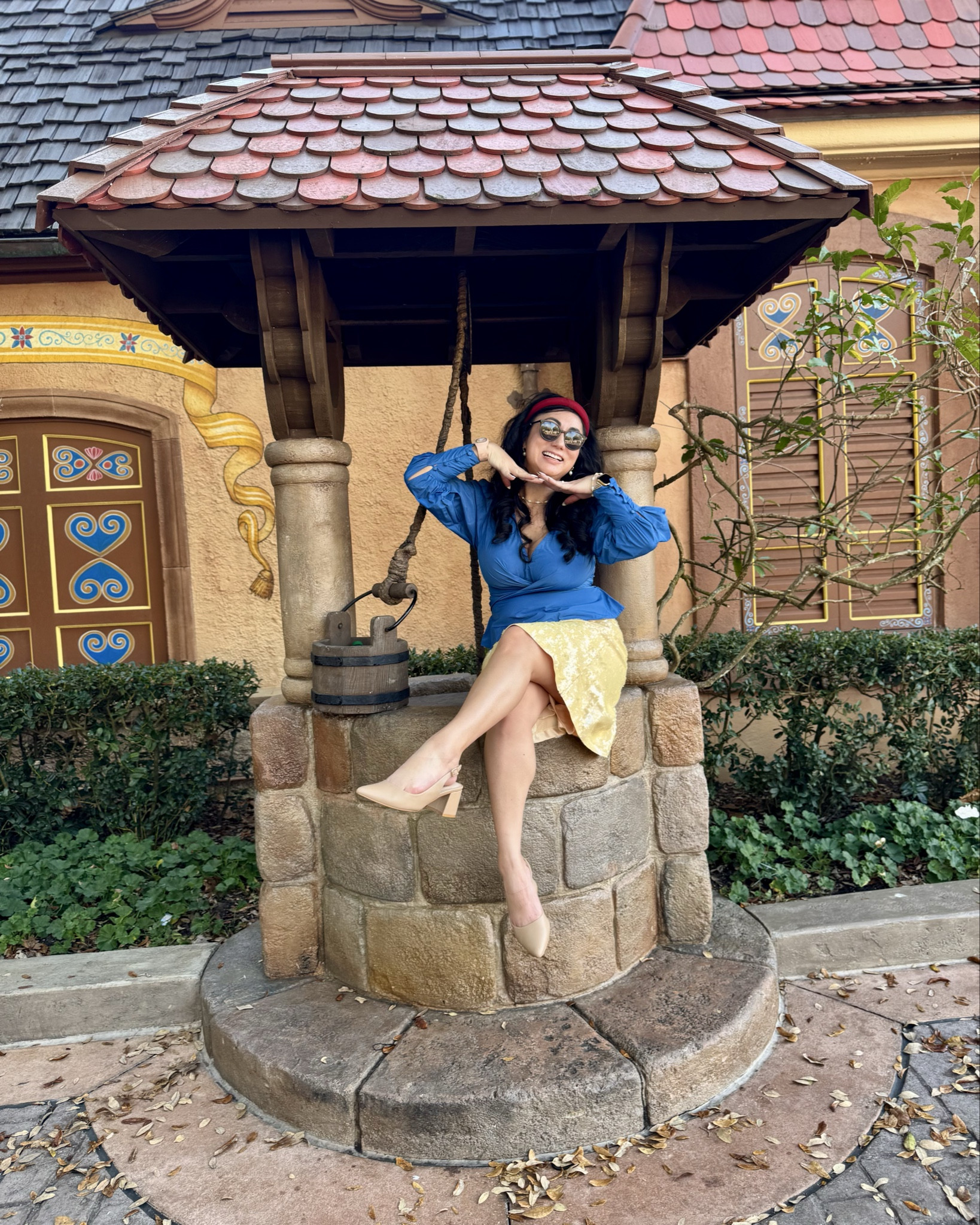 Mirror mirror on the wall… 🪞✨ this is the fairest Disneybound of all!
Wore this Snow White–inspired look to Epcot and felt like a modern-day princess all day long 🍎💙❤️

💙 Top: This dramatic blue poplin top by Veronica Beard is EVERYTHING. The parachute sleeves bring the fairytale vibes, and the waist-snatching peplum hem gives the prettiest silhouette. It has a flattering V-neck, long sleeves, and a back zipper closure — structured but still lightweight and comfy for park days!

💛 Skirt: The Isabelle Sequin Midi Skirt from GUIZIO catches the light with every step ✨ The high-gloss sequins + figure-hugging fit make it feel elevated and glam while still being playful enough for a Disney day.

❤️ Accessories:
– Red padded headband (the ultimate Snow White touch 🍎)
– Nude slingback block heels (cute and walkable!)
– Sunnies for that princess-on-vacation energy 😎
All from Amazon and linked!

This look is perfect if you want a chic, elevated Disneybound that feels polished, feminine, and park-ready. Would 100% wear this combo again for a girls’ trip, date night at Disney, or festival season around the World Showcase 🌍✨
Everything is linked in my LTK! 🍎 Let me know if you’d wear this Snow White-inspired look!

#LTKMidsize #LTKootd #LTKTravel