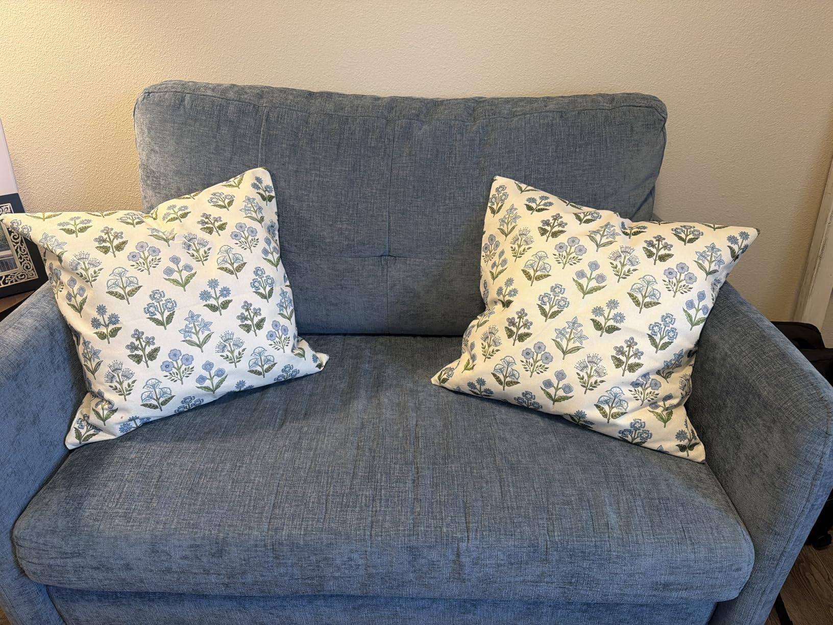 Brown Floral Pillow Covers 18x18 Inch Set of 2, Vintage Flower Block Print Pattern Decorative Thr... | Amazon (US)