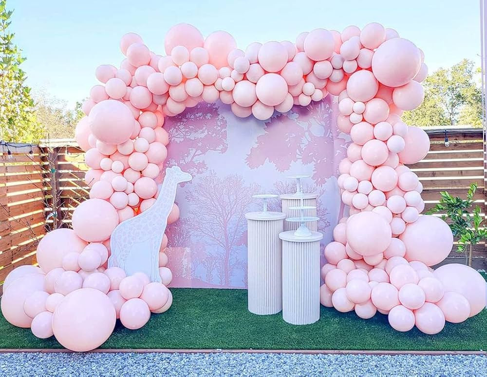 Double Stuffed Pink Balloon Garland Pastel Light Pink Balloons Different Sizes 18/12/5 Inch Blush... | Amazon (US)