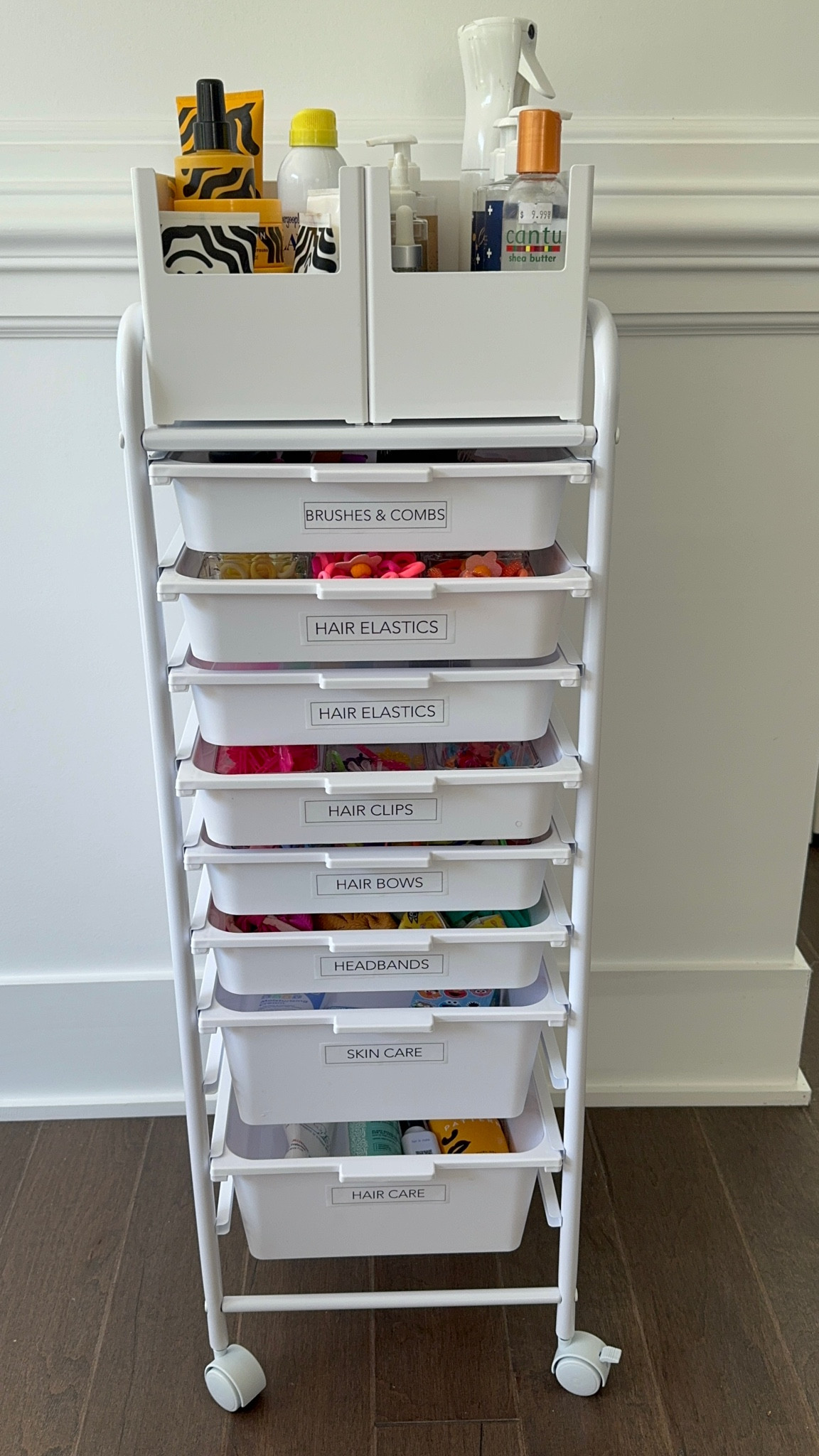 The perfect little rolling cart for hair products, art supplies, hats & gloves….basically anything that’s better categorized and stored that way! 

#LTKStyleTip #LTKFamily #LTKHome