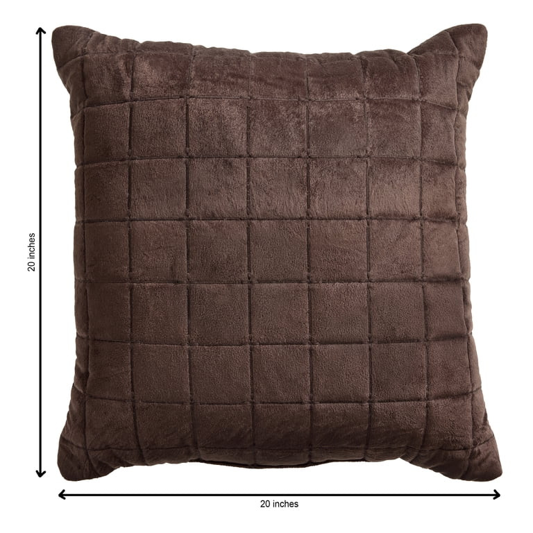 Better Homes & Gardens Velvet Throw Pillow, Brown Basket Tufted Design, 20 in x 20 in | Walmart (US)