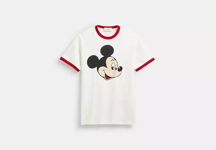 Disney X Coach Mickey Graphic Ringer T-Shirt In Organic Cotton | Coach (US)