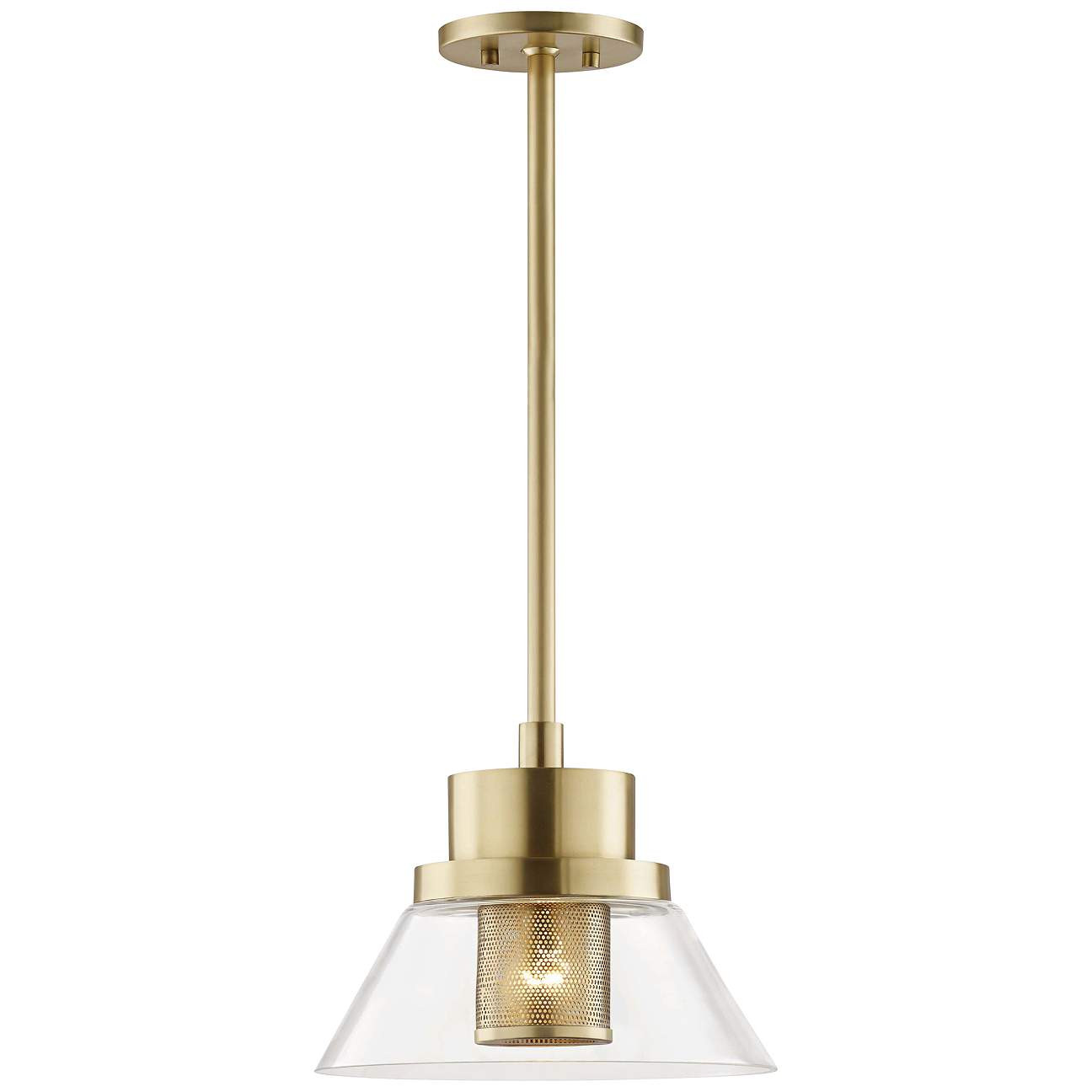 Hudson Valley Paoli 12" Wide Aged Brass Mini Pendant | LampsPlus.com