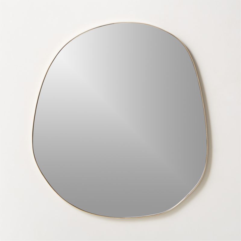 Navone Unlacquered Brass Wall Mirror 36''x32'' | CB2 | CB2