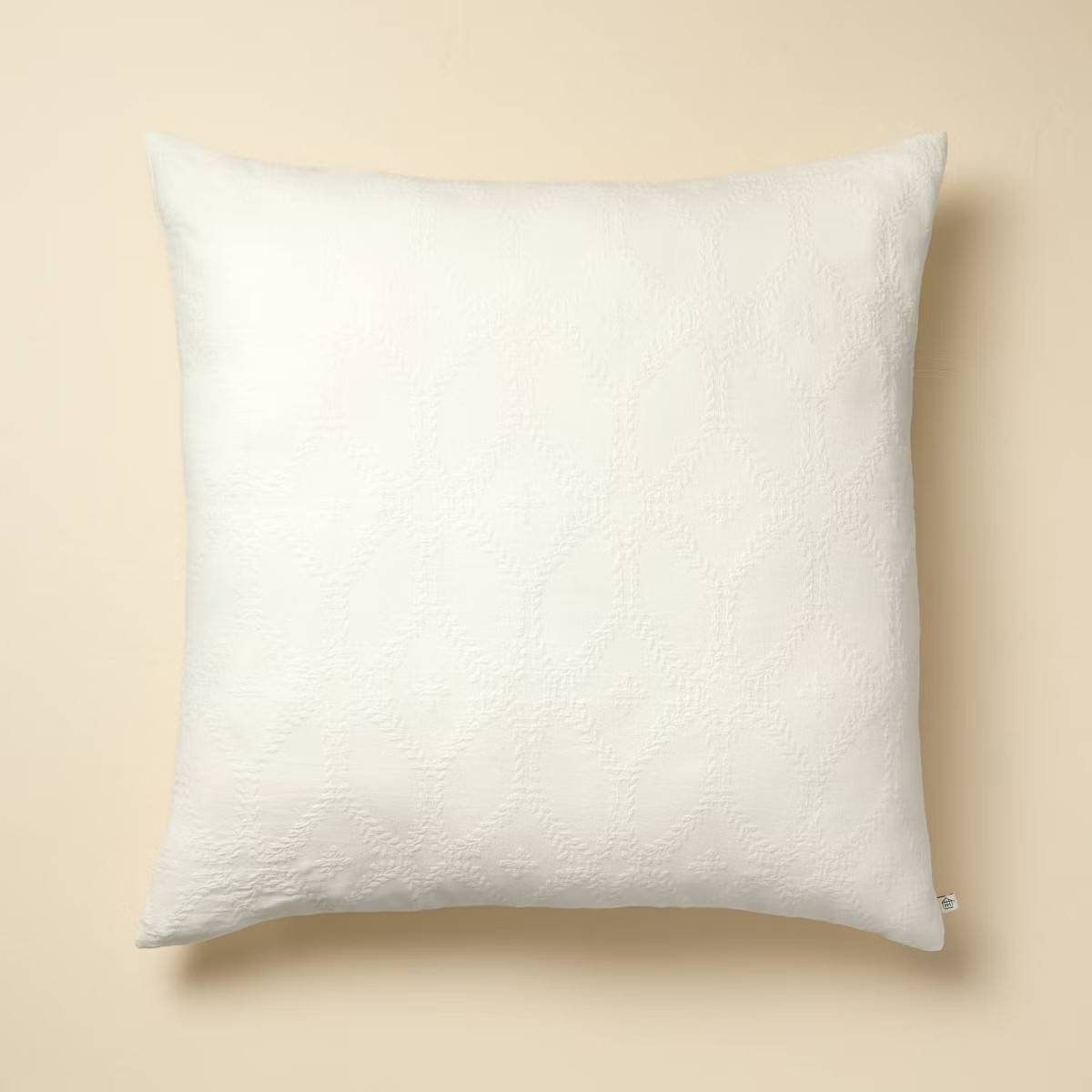 26"x26" Trellis Pattern Euro Bed Pillow Cream - Hearth & Hand™ with Magnolia | Target
