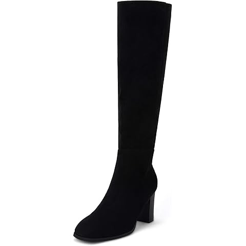 DREAM PAIRS Women's Chunky Heel Knee High and Up Boots | Amazon (US)