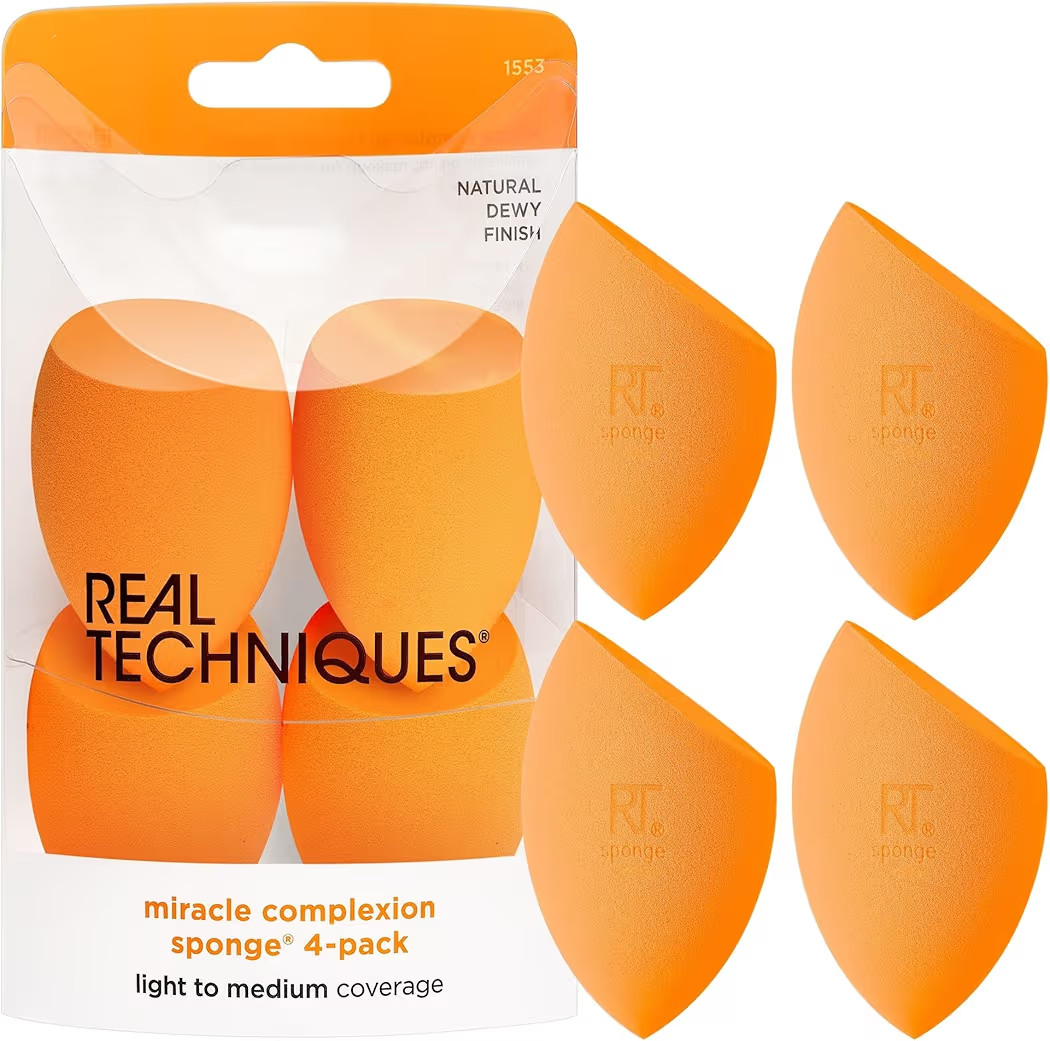 Real Techniques Miracle Complexion Beauty Sponge Makeup Blender, Set of 4 | Amazon (US)