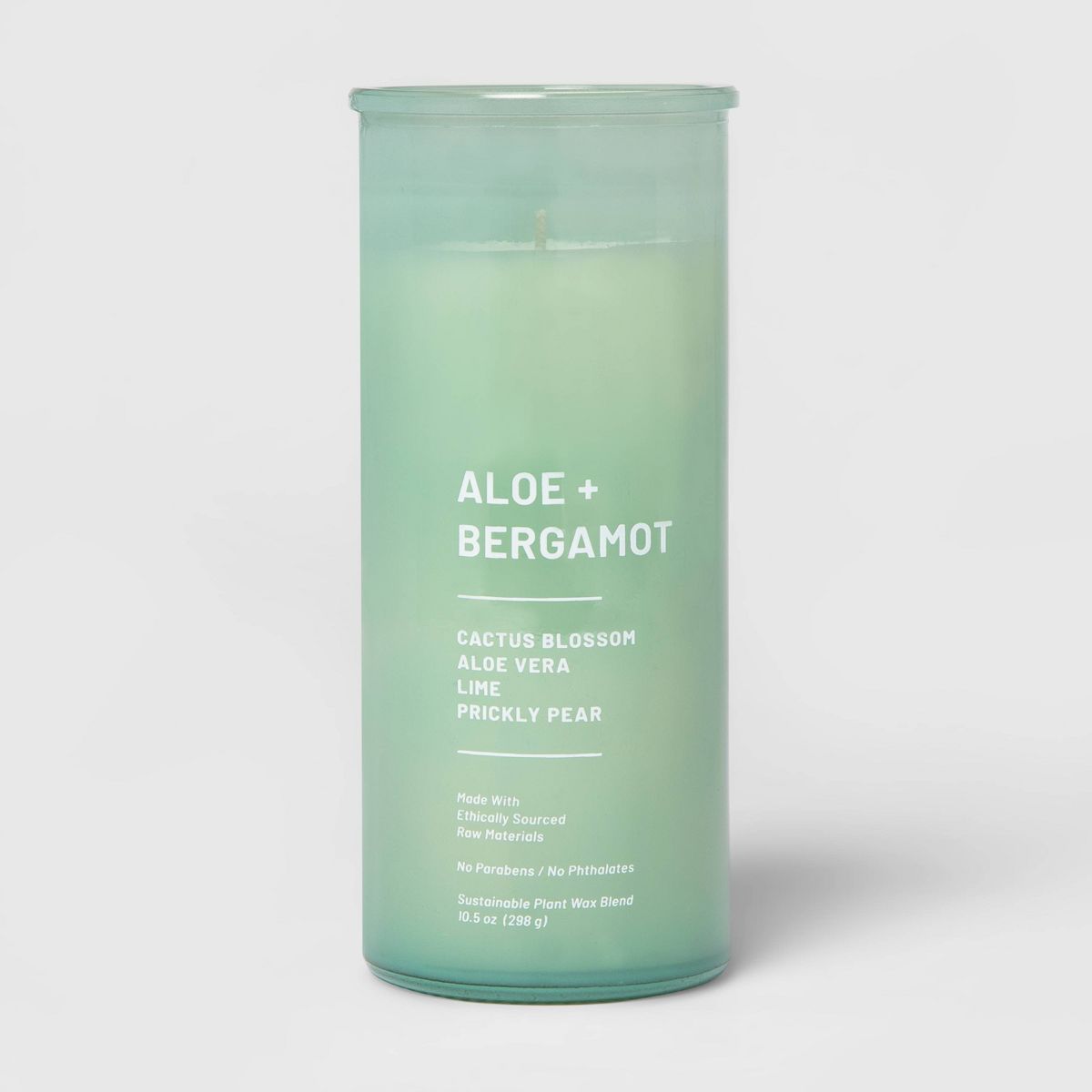 Tinted Glass Aloe + Bergamot Jar Candle Light Green - Threshold™ | Target