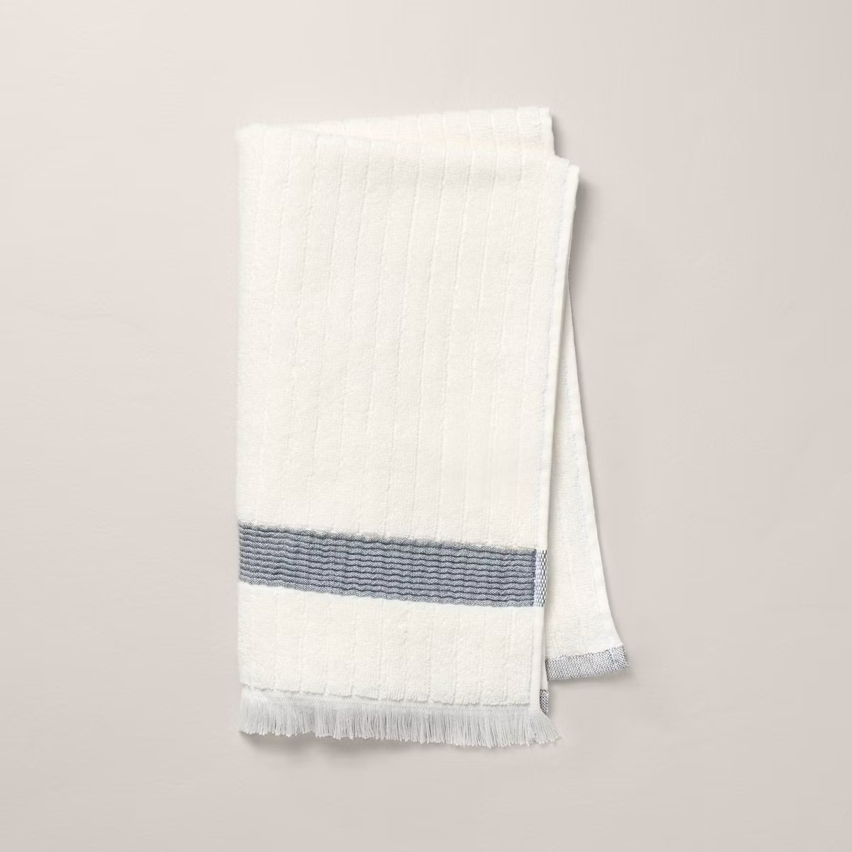 Textured Stripe Terry Bath Towel with Fringe  | Target