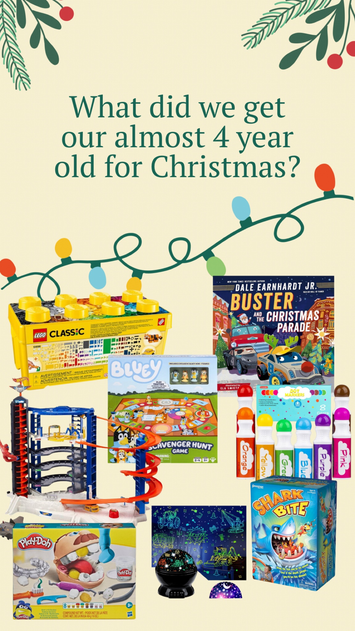 This Christmas we tried to stick to gifting more activity based things for our 3 almost 4 year old. We just felt like he had enough toys, so we went with one big toy and lots of activities, games and books for him this year! I love that he is getting into playing board games with us, so we made sure to get a few new ones to keep his interest. So excited to see his face on Christmas when he opens that new Lego bin!

#LTKGiftGuide #LTKKids #LTKFamily