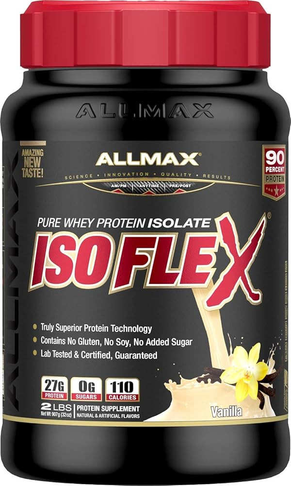 ALLMAX Nutrition, Isoflex 100% Ultra-Pure Whey Protein Isolate, Vanilla, 2 lb | Amazon (CA)