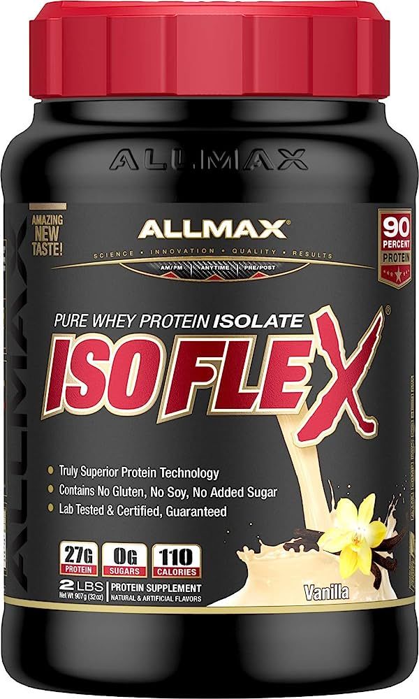 ALLMAX Nutrition, Isoflex 100% Ultra-Pure Whey Protein Isolate, Vanilla, 2 lb | Amazon (CA)
