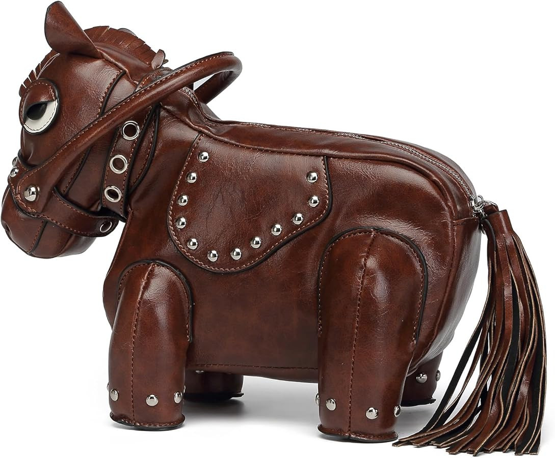 Men PVC Unique Novelty Western Cowboy Horse Shape Crossbody Shoulder Bag Steampunk Handbag Purse ... | Amazon (US)