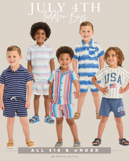 Red, white, and all the blue please.  My favorite finds for toddler boys July 4th outfits.