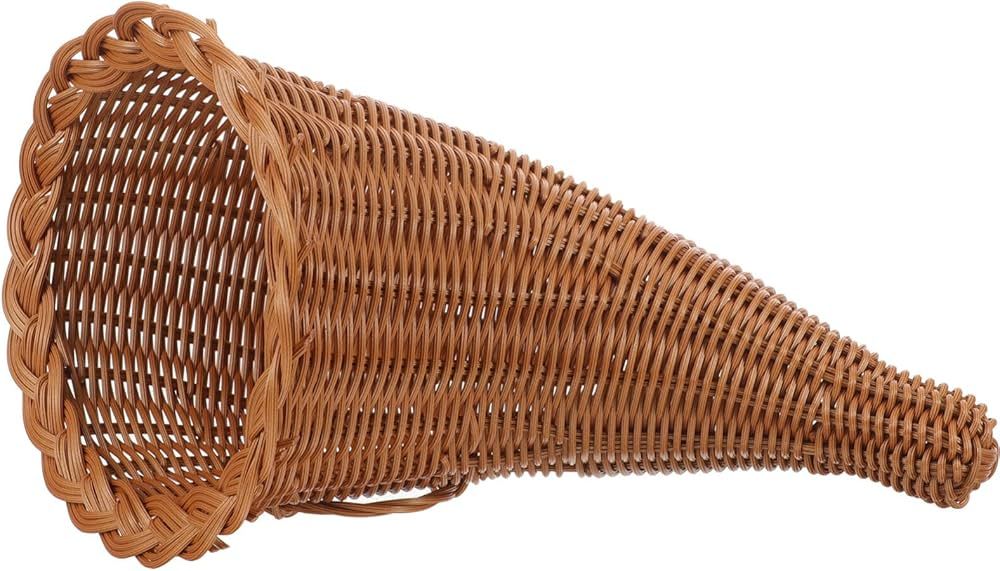 Abaodam Cornucopia Basket Horn of Plenty Wicker Grapevine Fall Basket Wicker Bread Basket Woven F... | Amazon (US)