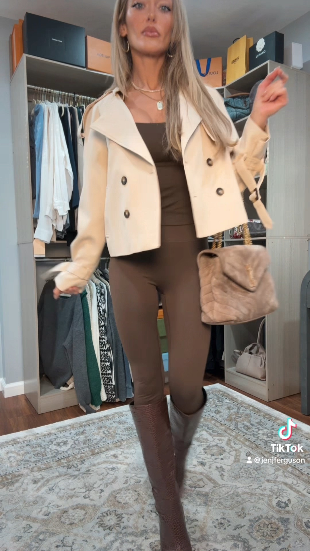 Pilates ➡️ Brunch (When there’s no time to change) 

I’m loving this NikeSKIMS set in Dark Sepia because you can pull off wearing it as an outfit to go out in! The top has a built in bra for extra support, so no bra necessary! 

It took me 5 minutes to layer on some basic fall outfit staples to turn this gym outfit into a going out fit!! I even included the hair/body fragrance I LOVE, plus jewelry and my cropped trench coat is from Amazon 😍

Everything is linked below! 👇🏼 

#LTKActive #LTKStyleTip #LTKSeasonal